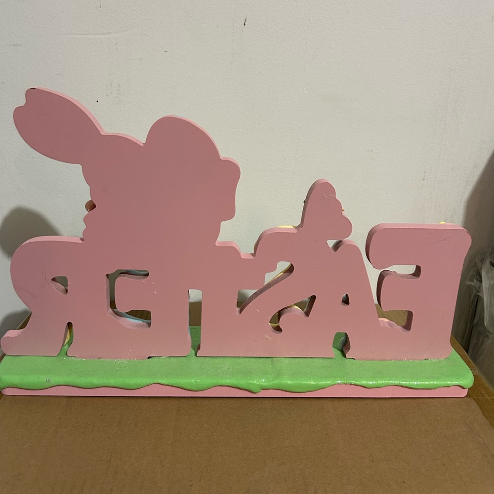 Easter Sign with Bunny and Eggs by Valerie new - Picture 3 of 5